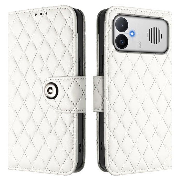 Funda de cuero con tapa y textura rombal para teléfono con cordón, For Redmi 15a 5G Global, For Redmi Turbo 5 5G Global / Poco X8 Pro, For Redmi Note 15 Pro+ 5G Global 163.3mm, For Redmi Note 15 4G / 5G Global 164mm                                     ...