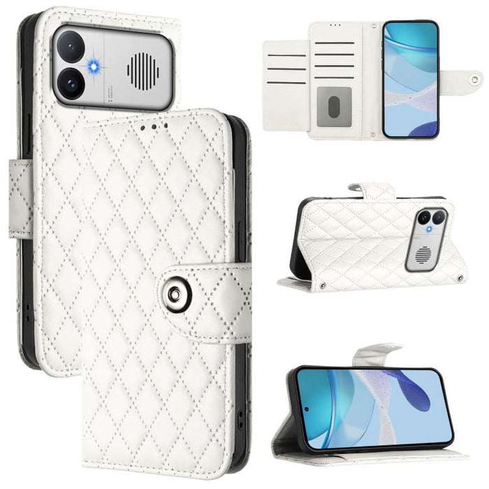 Funda de cuero con tapa y textura rombal para teléfono con cordón, For Redmi 15a 5G Global, For Redmi Turbo 5 5G Global / Poco X8 Pro, For Redmi Note 15 Pro+ 5G Global 163.3mm, For Redmi Note 15 4G / 5G Global 164mm                                     ...