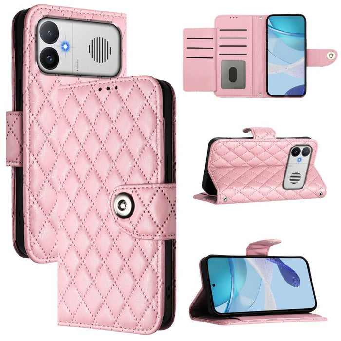 Funda de cuero con tapa y textura rombal para teléfono con cordón, For Redmi 15a 5G Global, For Redmi Turbo 5 5G Global / Poco X8 Pro, For Redmi Note 15 Pro+ 5G Global 163.3mm, For Redmi Note 15 4G / 5G Global 164mm                                     ...