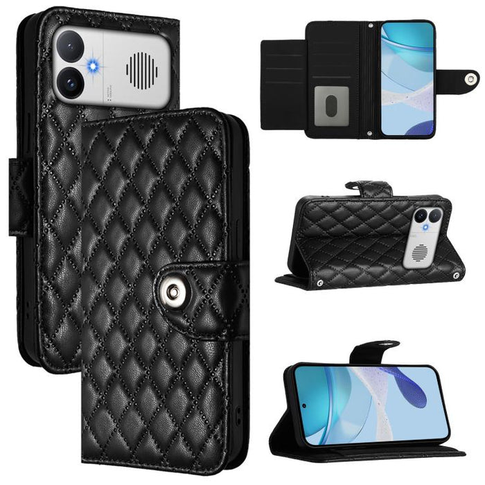 Funda de cuero con tapa y textura rombal para teléfono con cordón, For Redmi 15a 5G Global, For Redmi Turbo 5 5G Global / Poco X8 Pro, For Redmi Note 15 Pro+ 5G Global 163.3mm, For Redmi Note 15 4G / 5G Global 164mm                                     ...