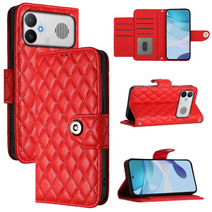 Funda de cuero con tapa y textura rombal para teléfono con cordón, For Redmi 15a 5G Global, For Redmi Turbo 5 5G Global / Poco X8 Pro, For Redmi Note 15 Pro+ 5G Global 163.3mm, For Redmi Note 15 4G / 5G Global 164mm                                     ...
