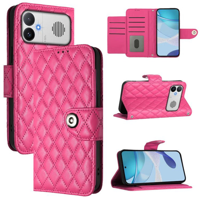 Funda de cuero con tapa y textura rombal para teléfono con cordón, For Redmi 15a 5G Global, For Redmi Turbo 5 5G Global / Poco X8 Pro, For Redmi Note 15 Pro+ 5G Global 163.3mm, For Redmi Note 15 4G / 5G Global 164mm                                     ...