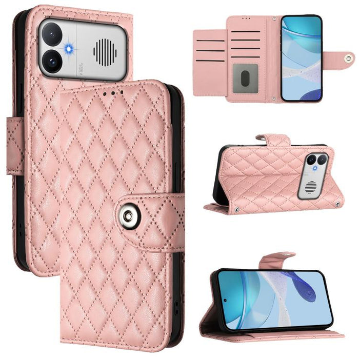 Funda de cuero con tapa y textura rombal para teléfono con cordón, For Redmi 15a 5G Global, For Redmi Turbo 5 5G Global / Poco X8 Pro, For Redmi Note 15 Pro+ 5G Global 163.3mm, For Redmi Note 15 4G / 5G Global 164mm                                     ...