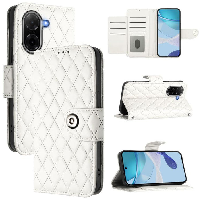 Funda de cuero con tapa y textura rombal para teléfono con cordón, For Redmi 15a 5G Global, For Redmi Turbo 5 5G Global / Poco X8 Pro, For Redmi Note 15 Pro+ 5G Global 163.3mm, For Redmi Note 15 4G / 5G Global 164mm                                     ...