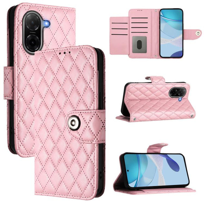 Funda de cuero con tapa y textura rombal para teléfono con cordón, For Redmi 15a 5G Global, For Redmi Turbo 5 5G Global / Poco X8 Pro, For Redmi Note 15 Pro+ 5G Global 163.3mm, For Redmi Note 15 4G / 5G Global 164mm                                     ...