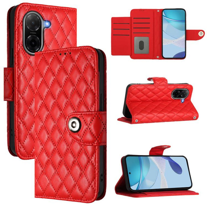 Funda de cuero con tapa y textura rombal para teléfono con cordón, For Redmi 15a 5G Global, For Redmi Turbo 5 5G Global / Poco X8 Pro, For Redmi Note 15 Pro+ 5G Global 163.3mm, For Redmi Note 15 4G / 5G Global 164mm                                     ...
