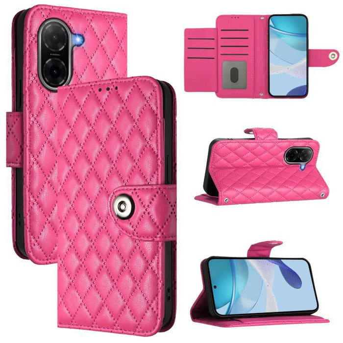 Funda de cuero con tapa y textura rombal para teléfono con cordón, For Redmi 15a 5G Global, For Redmi Turbo 5 5G Global / Poco X8 Pro, For Redmi Note 15 Pro+ 5G Global 163.3mm, For Redmi Note 15 4G / 5G Global 164mm                                     ...