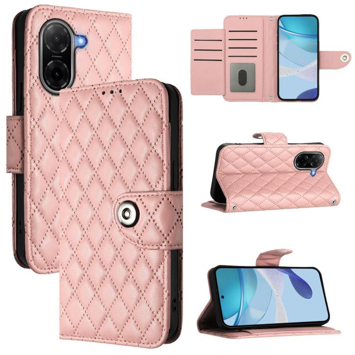Funda de cuero con tapa y textura rombal para teléfono con cordón, For Redmi 15a 5G Global, For Redmi Turbo 5 5G Global / Poco X8 Pro, For Redmi Note 15 Pro+ 5G Global 163.3mm, For Redmi Note 15 4G / 5G Global 164mm                                     ...