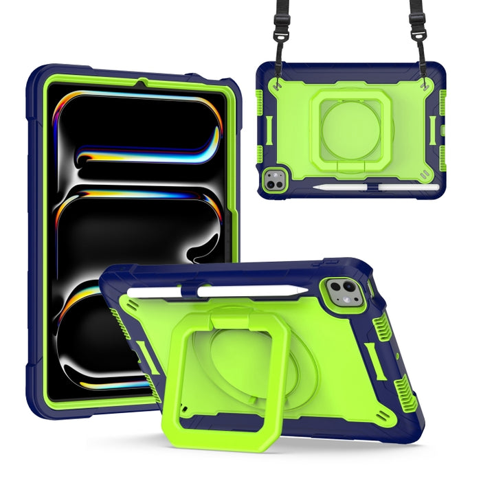 Caja híbrida de la tableta de la PC del silicón del tenedor del apretón de la manija con la correa, For iPad Pro 11 2025 / 2024, For iPad Air 11 2025 / 2024