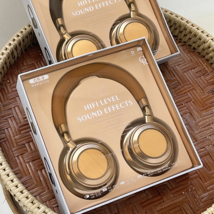 Auricular Bluetooth inalámbrico montado en la cabeza retro de metal CR-9