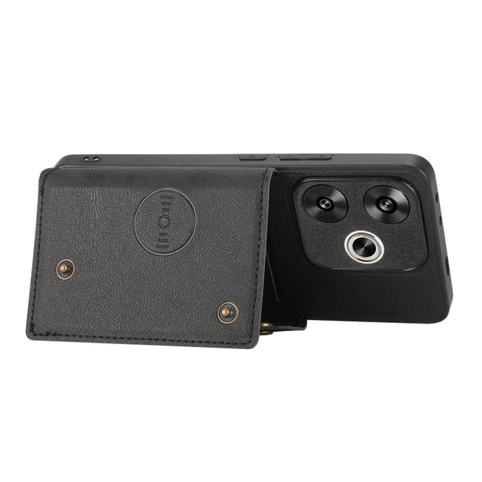 Estuche magnético para teléfono con ranuras para tarjetas con doble hebilla, For Redmi Turbo 3