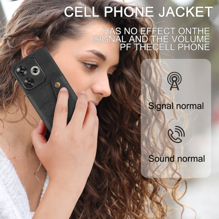 Estuche magnético para teléfono con ranuras para tarjetas con doble hebilla, For Redmi Turbo 3