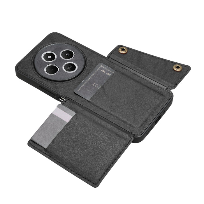 Estuche magnético para teléfono con ranuras para tarjetas con doble hebilla, For Redmi Turbo 3