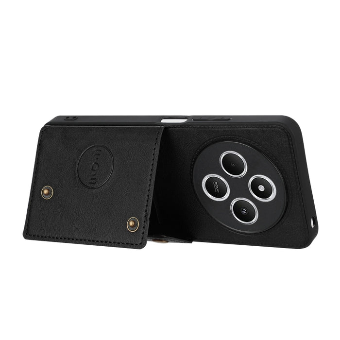Estuche magnético para teléfono con ranuras para tarjetas con doble hebilla, For Redmi Turbo 3