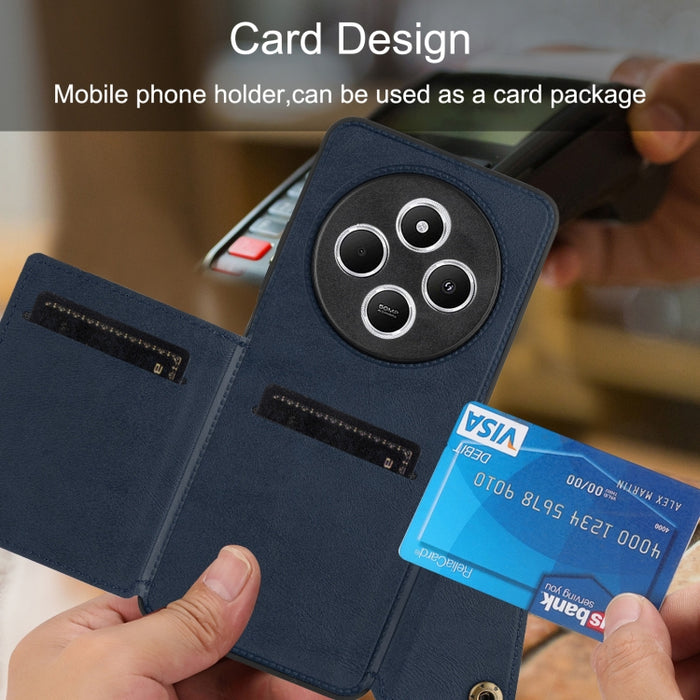 Estuche magnético para teléfono con ranuras para tarjetas con doble hebilla, For Redmi Turbo 3