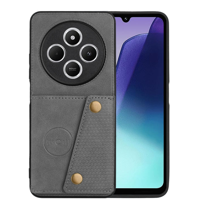 Estuche magnético para teléfono con ranuras para tarjetas con doble hebilla, For Redmi Turbo 3