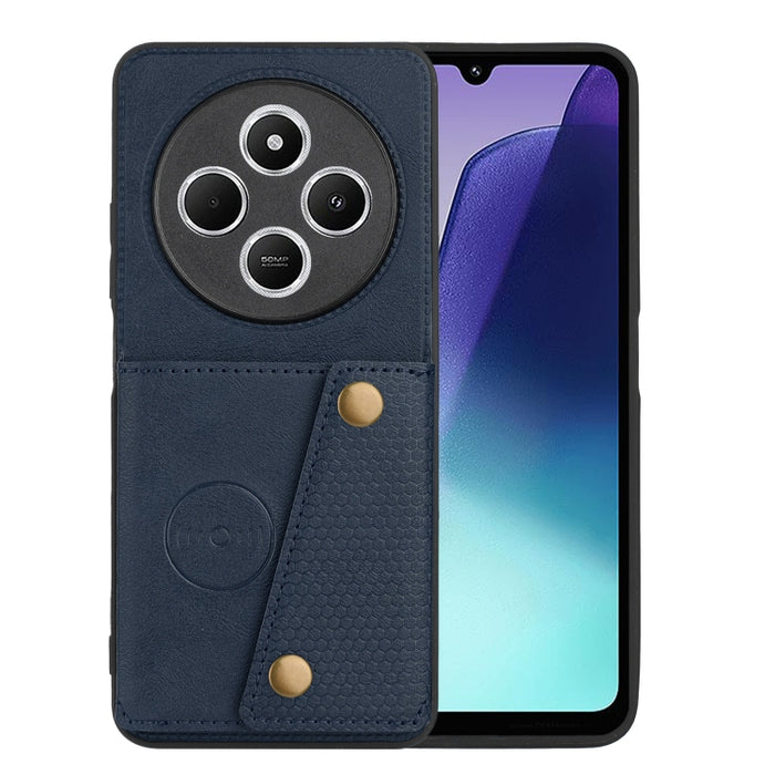 Estuche magnético para teléfono con ranuras para tarjetas con doble hebilla, For Redmi Turbo 3