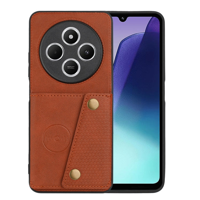 Estuche magnético para teléfono con ranuras para tarjetas con doble hebilla, For Redmi Turbo 3