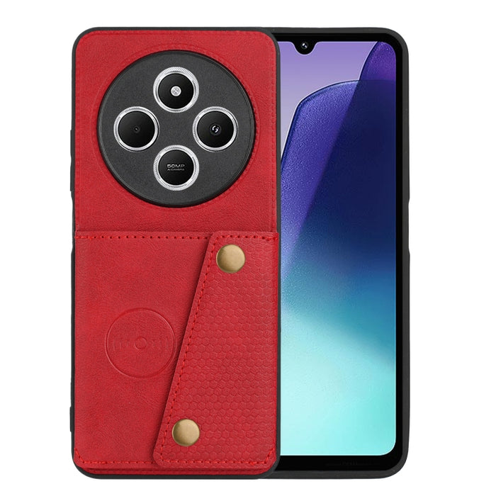 Estuche magnético para teléfono con ranuras para tarjetas con doble hebilla, For Redmi Turbo 3