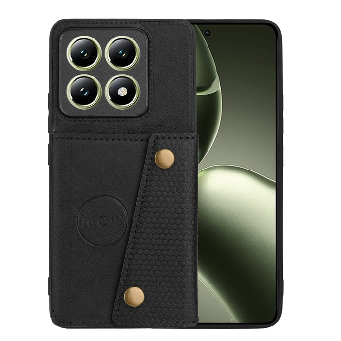 Estuche magnético para teléfono con ranuras para tarjetas con doble hebilla, For Xiaomi Poco X8 Pro Max 5G Global, For Xiaomi Poco X8 Pro 5G Global, For Xiaomi 17 Pro Max, For Xiaomi 17 Pro, For Xiaomi 17, For Xiaomi 15T Pro, For Xiaomi 15T            ...