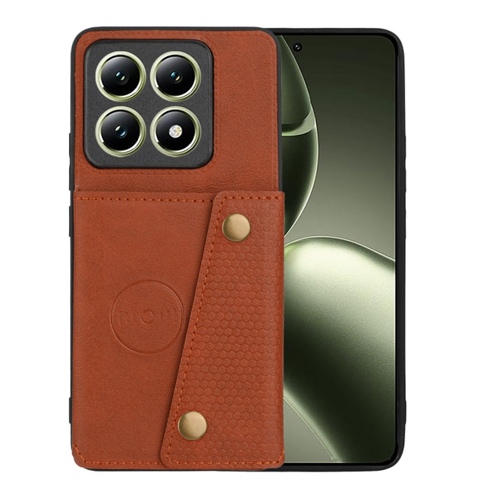 Estuche magnético para teléfono con ranuras para tarjetas con doble hebilla, For Xiaomi Poco X8 Pro Max 5G Global, For Xiaomi Poco X8 Pro 5G Global, For Xiaomi 17 Pro Max, For Xiaomi 17 Pro, For Xiaomi 17, For Xiaomi 15T Pro, For Xiaomi 15T            ...