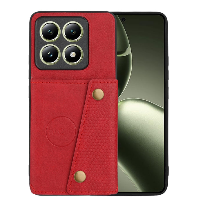Estuche magnético para teléfono con ranuras para tarjetas con doble hebilla, For Xiaomi Poco X8 Pro Max 5G Global, For Xiaomi Poco X8 Pro 5G Global, For Xiaomi 17 Pro Max, For Xiaomi 17 Pro, For Xiaomi 17, For Xiaomi 15T Pro, For Xiaomi 15T            ...