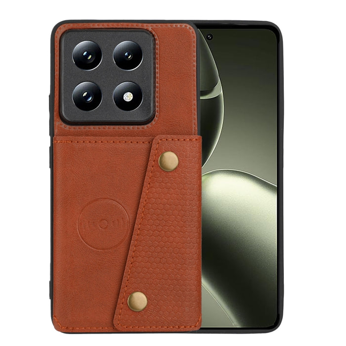 Estuche magnético para teléfono con ranuras para tarjetas con doble hebilla, For Xiaomi Poco X8 Pro Max 5G Global, For Xiaomi Poco X8 Pro 5G Global, For Xiaomi 17 Pro Max, For Xiaomi 17 Pro, For Xiaomi 17, For Xiaomi 15T Pro, For Xiaomi 15T            ...