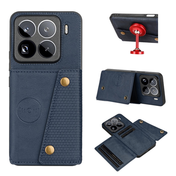 Estuche magnético para teléfono con ranuras para tarjetas con doble hebilla, For Xiaomi Poco X8 Pro Max 5G Global, For Xiaomi Poco X8 Pro 5G Global, For Xiaomi 17 Pro Max, For Xiaomi 17 Pro, For Xiaomi 17, For Xiaomi 15T Pro, For Xiaomi 15T            ...