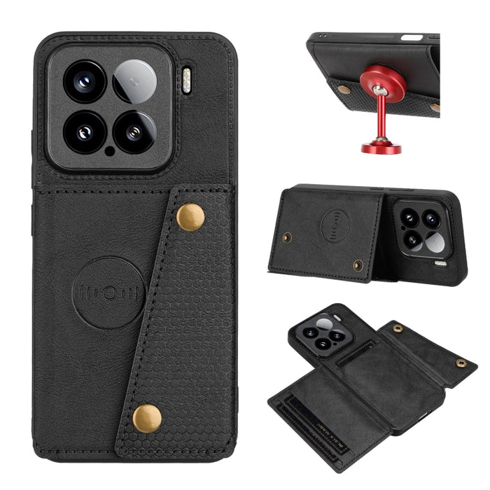 Estuche magnético para teléfono con ranuras para tarjetas con doble hebilla, For Xiaomi Poco X8 Pro Max 5G Global, For Xiaomi Poco X8 Pro 5G Global, For Xiaomi 17 Pro Max, For Xiaomi 17 Pro, For Xiaomi 17, For Xiaomi 15T Pro, For Xiaomi 15T            ...