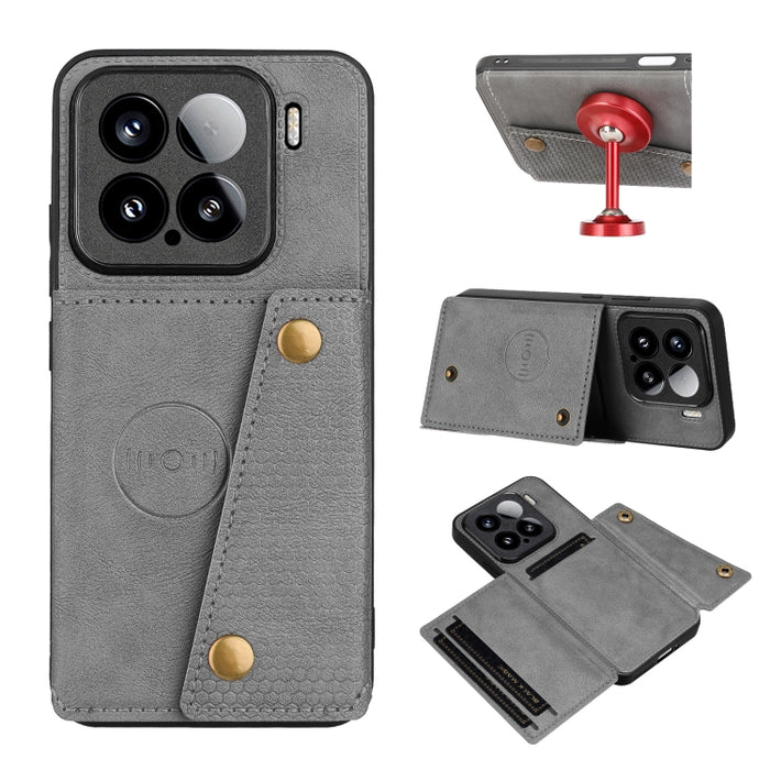 Estuche magnético para teléfono con ranuras para tarjetas con doble hebilla, For Xiaomi Poco X8 Pro Max 5G Global, For Xiaomi Poco X8 Pro 5G Global, For Xiaomi 17 Pro Max, For Xiaomi 17 Pro, For Xiaomi 17, For Xiaomi 15T Pro, For Xiaomi 15T            ...