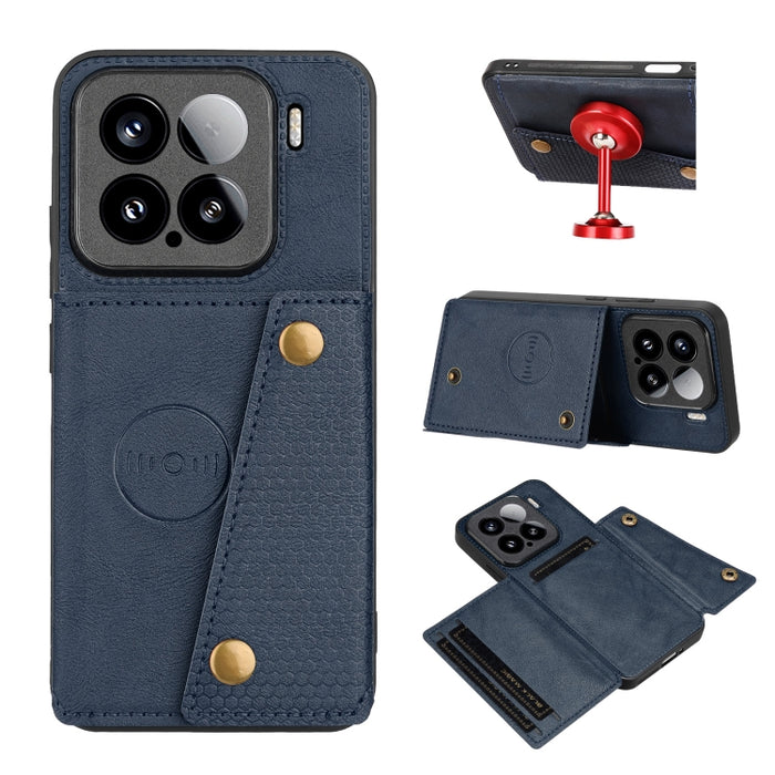 Estuche magnético para teléfono con ranuras para tarjetas con doble hebilla, For Xiaomi Poco X8 Pro Max 5G Global, For Xiaomi Poco X8 Pro 5G Global, For Xiaomi 17 Pro Max, For Xiaomi 17 Pro, For Xiaomi 17, For Xiaomi 15T Pro, For Xiaomi 15T            ...