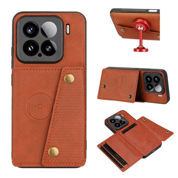 Estuche magnético para teléfono con ranuras para tarjetas con doble hebilla, For Xiaomi Poco X8 Pro Max 5G Global, For Xiaomi Poco X8 Pro 5G Global, For Xiaomi 17 Pro Max, For Xiaomi 17 Pro, For Xiaomi 17, For Xiaomi 15T Pro, For Xiaomi 15T            ...