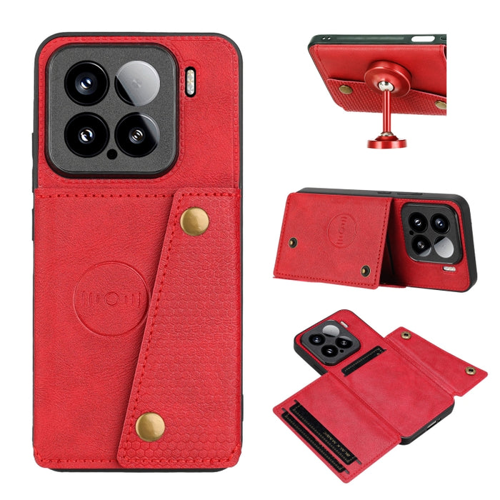 Estuche magnético para teléfono con ranuras para tarjetas con doble hebilla, For Xiaomi Poco X8 Pro Max 5G Global, For Xiaomi Poco X8 Pro 5G Global, For Xiaomi 17 Pro Max, For Xiaomi 17 Pro, For Xiaomi 17, For Xiaomi 15T Pro, For Xiaomi 15T            ...