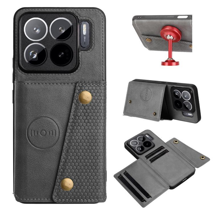Estuche magnético para teléfono con ranuras para tarjetas con doble hebilla, For Xiaomi Poco X8 Pro Max 5G Global, For Xiaomi Poco X8 Pro 5G Global, For Xiaomi 17 Pro Max, For Xiaomi 17 Pro, For Xiaomi 17, For Xiaomi 15T Pro, For Xiaomi 15T            ...