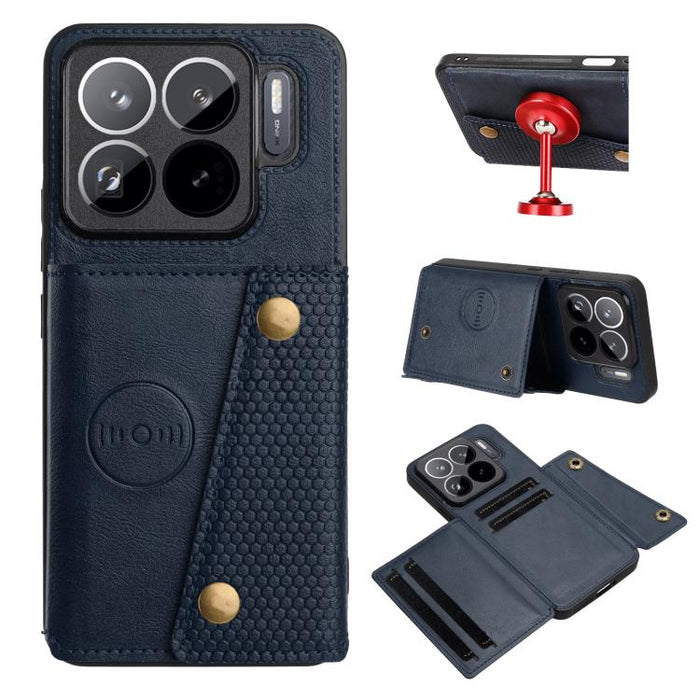 Estuche magnético para teléfono con ranuras para tarjetas con doble hebilla, For Xiaomi Poco X8 Pro Max 5G Global, For Xiaomi Poco X8 Pro 5G Global, For Xiaomi 17 Pro Max, For Xiaomi 17 Pro, For Xiaomi 17, For Xiaomi 15T Pro, For Xiaomi 15T            ...