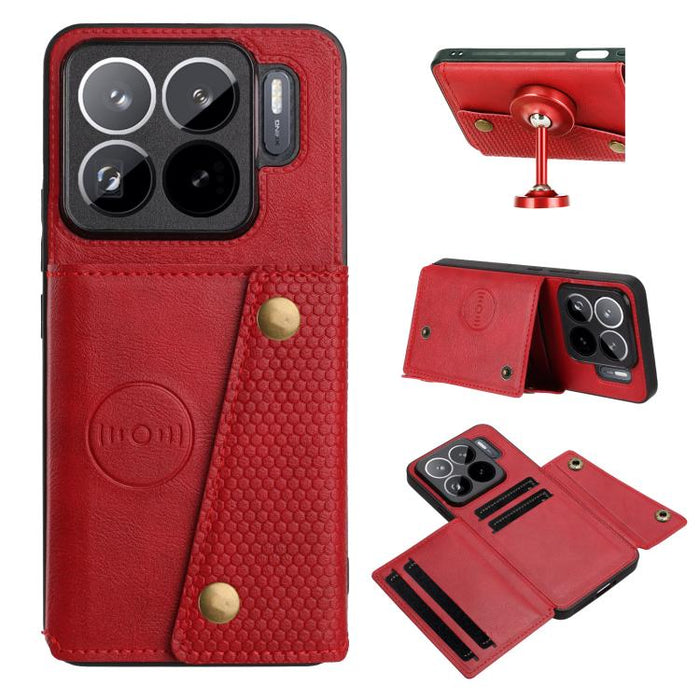 Estuche magnético para teléfono con ranuras para tarjetas con doble hebilla, For Xiaomi Poco X8 Pro Max 5G Global, For Xiaomi Poco X8 Pro 5G Global, For Xiaomi 17 Pro Max, For Xiaomi 17 Pro, For Xiaomi 17, For Xiaomi 15T Pro, For Xiaomi 15T            ...
