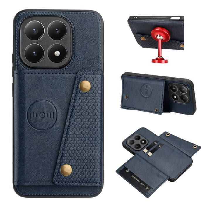 Estuche magnético para teléfono con ranuras para tarjetas con doble hebilla, For Xiaomi Poco X8 Pro Max 5G Global, For Xiaomi Poco X8 Pro 5G Global, For Xiaomi 17 Pro Max, For Xiaomi 17 Pro, For Xiaomi 17, For Xiaomi 15T Pro, For Xiaomi 15T            ...