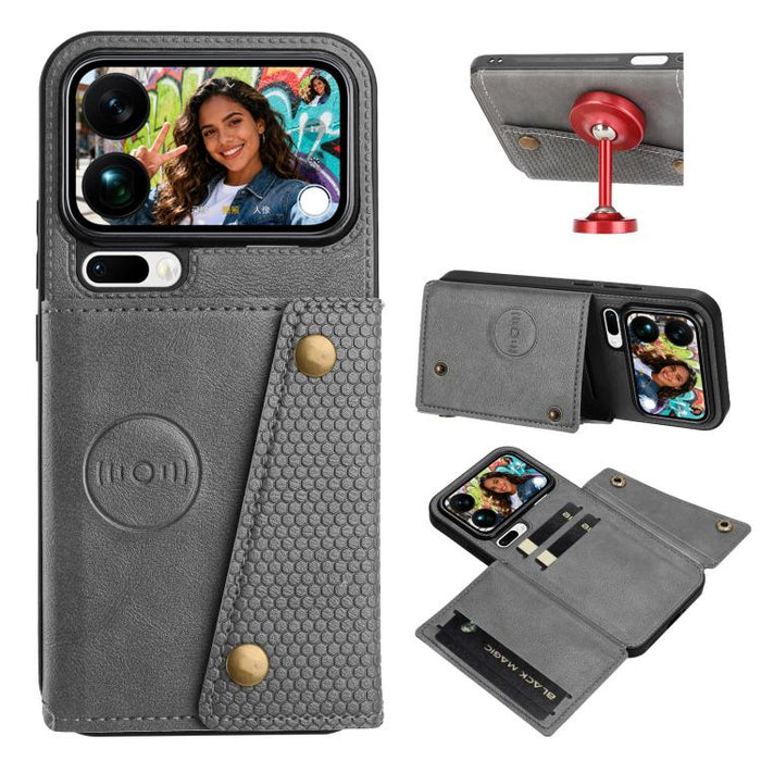 Estuche magnético para teléfono con ranuras para tarjetas con doble hebilla, For Xiaomi Poco X8 Pro Max 5G Global, For Xiaomi Poco X8 Pro 5G Global, For Xiaomi 17 Pro Max, For Xiaomi 17 Pro, For Xiaomi 17, For Xiaomi 15T Pro, For Xiaomi 15T            ...