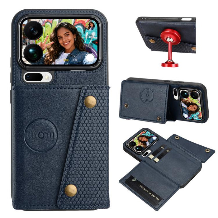 Estuche magnético para teléfono con ranuras para tarjetas con doble hebilla, For Xiaomi Poco X8 Pro Max 5G Global, For Xiaomi Poco X8 Pro 5G Global, For Xiaomi 17 Pro Max, For Xiaomi 17 Pro, For Xiaomi 17, For Xiaomi 15T Pro, For Xiaomi 15T            ...