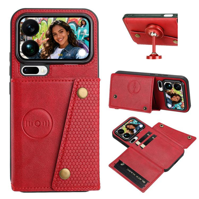 Estuche magnético para teléfono con ranuras para tarjetas con doble hebilla, For Xiaomi Poco X8 Pro Max 5G Global, For Xiaomi Poco X8 Pro 5G Global, For Xiaomi 17 Pro Max, For Xiaomi 17 Pro, For Xiaomi 17, For Xiaomi 15T Pro, For Xiaomi 15T            ...