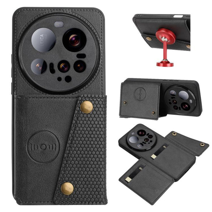 Estuche magnético para teléfono con ranuras para tarjetas con doble hebilla, For Xiaomi Poco X8 Pro Max 5G Global, For Xiaomi Poco X8 Pro 5G Global, For Xiaomi 17 Pro Max, For Xiaomi 17 Pro, For Xiaomi 17, For Xiaomi 15T Pro, For Xiaomi 15T            ...