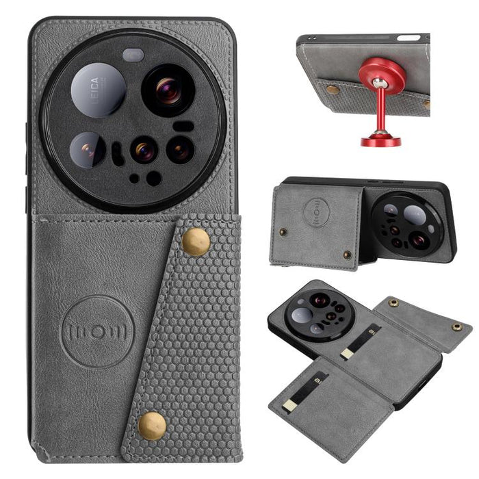 Estuche magnético para teléfono con ranuras para tarjetas con doble hebilla, For Xiaomi Poco X8 Pro Max 5G Global, For Xiaomi Poco X8 Pro 5G Global, For Xiaomi 17 Pro Max, For Xiaomi 17 Pro, For Xiaomi 17, For Xiaomi 15T Pro, For Xiaomi 15T            ...