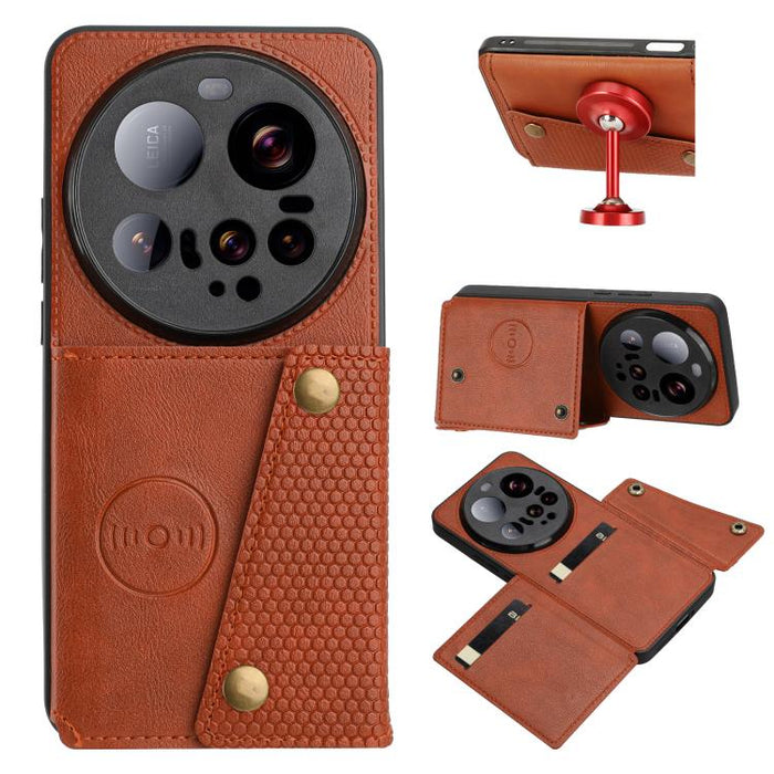 Estuche magnético para teléfono con ranuras para tarjetas con doble hebilla, For Xiaomi Poco X8 Pro Max 5G Global, For Xiaomi Poco X8 Pro 5G Global, For Xiaomi 17 Pro Max, For Xiaomi 17 Pro, For Xiaomi 17, For Xiaomi 15T Pro, For Xiaomi 15T            ...