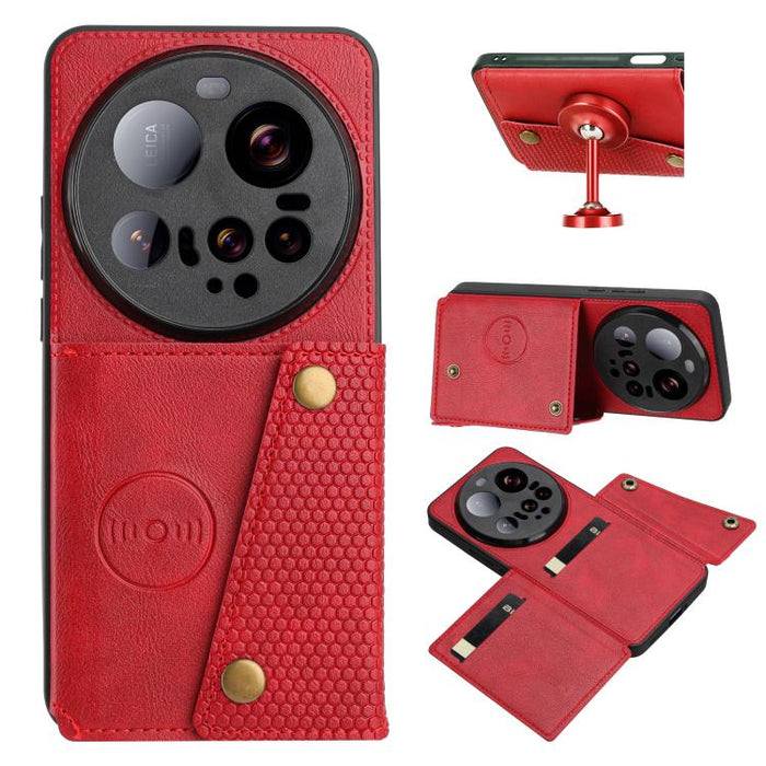 Estuche magnético para teléfono con ranuras para tarjetas con doble hebilla, For Xiaomi Poco X8 Pro Max 5G Global, For Xiaomi Poco X8 Pro 5G Global, For Xiaomi 17 Pro Max, For Xiaomi 17 Pro, For Xiaomi 17, For Xiaomi 15T Pro, For Xiaomi 15T            ...