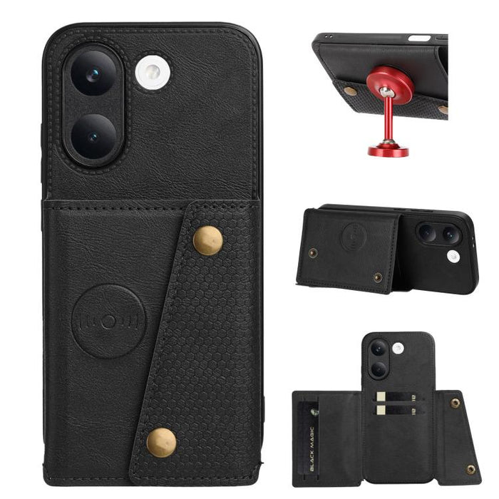 Estuche magnético para teléfono con ranuras para tarjetas con doble hebilla, For Xiaomi Poco X8 Pro Max 5G Global, For Xiaomi Poco X8 Pro 5G Global, For Xiaomi 17 Pro Max, For Xiaomi 17 Pro, For Xiaomi 17, For Xiaomi 15T Pro, For Xiaomi 15T            ...