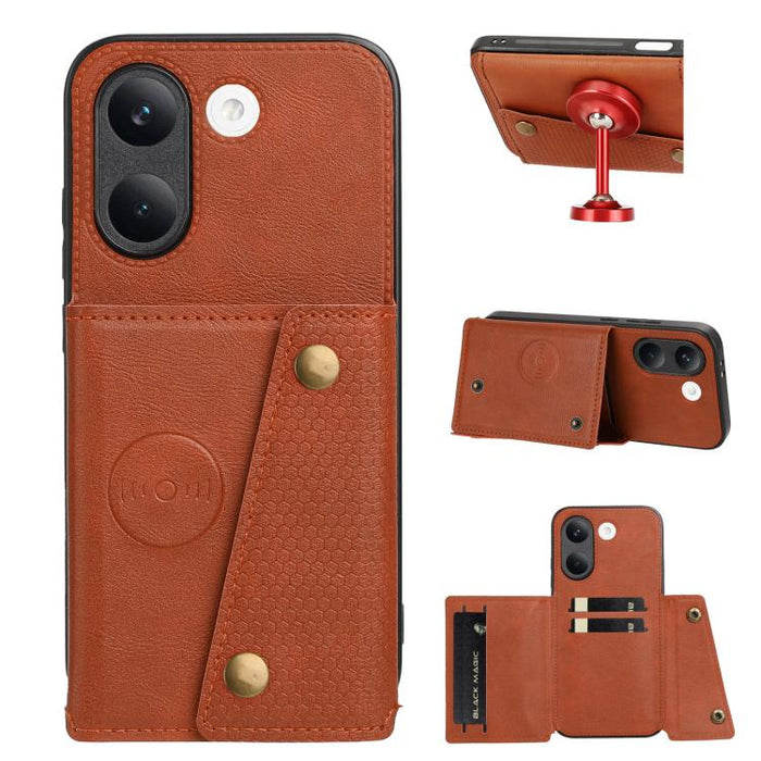 Estuche magnético para teléfono con ranuras para tarjetas con doble hebilla, For Xiaomi Poco X8 Pro Max 5G Global, For Xiaomi Poco X8 Pro 5G Global, For Xiaomi 17 Pro Max, For Xiaomi 17 Pro, For Xiaomi 17, For Xiaomi 15T Pro, For Xiaomi 15T            ...