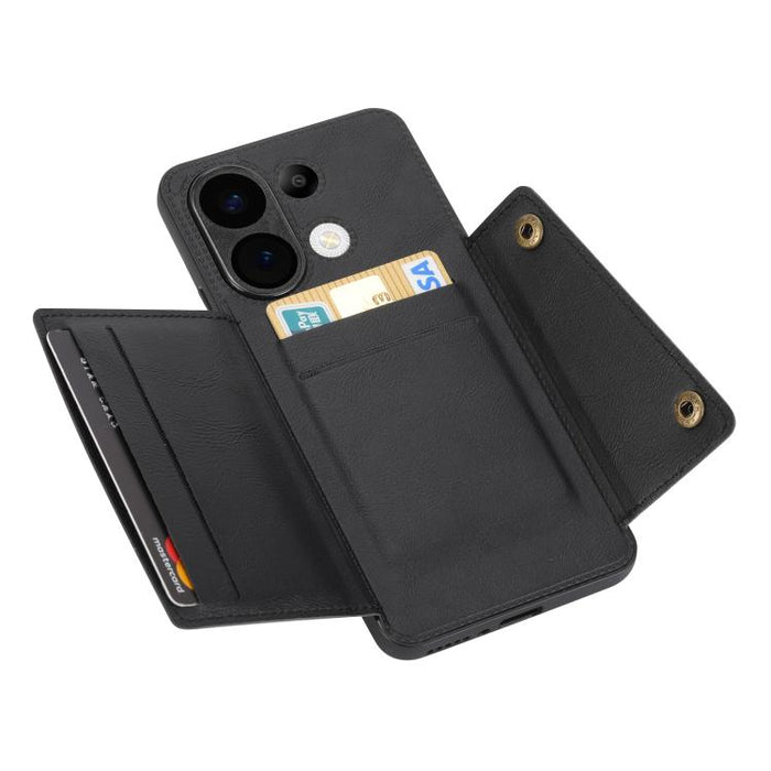 Estuche magnético para teléfono con ranuras para tarjetas con doble hebilla, For Xiaomi Poco X8 Pro Max 5G Global, For Xiaomi Poco X8 Pro 5G Global, For Xiaomi 17 Pro Max, For Xiaomi 17 Pro, For Xiaomi 17, For Xiaomi 15T Pro, For Xiaomi 15T            ...