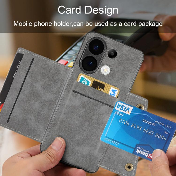 Estuche magnético para teléfono con ranuras para tarjetas con doble hebilla, For Xiaomi Poco X8 Pro Max 5G Global, For Xiaomi Poco X8 Pro 5G Global, For Xiaomi 17 Pro Max, For Xiaomi 17 Pro, For Xiaomi 17, For Xiaomi 15T Pro, For Xiaomi 15T            ...