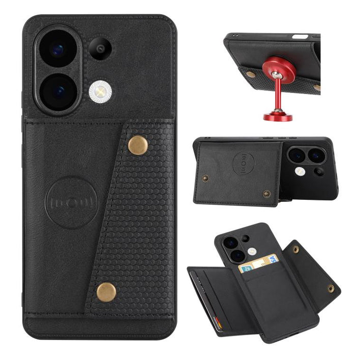 Estuche magnético para teléfono con ranuras para tarjetas con doble hebilla, For Xiaomi Poco X8 Pro Max 5G Global, For Xiaomi Poco X8 Pro 5G Global, For Xiaomi 17 Pro Max, For Xiaomi 17 Pro, For Xiaomi 17, For Xiaomi 15T Pro, For Xiaomi 15T            ...