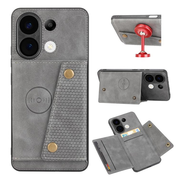 Estuche magnético para teléfono con ranuras para tarjetas con doble hebilla, For Xiaomi Poco X8 Pro Max 5G Global, For Xiaomi Poco X8 Pro 5G Global, For Xiaomi 17 Pro Max, For Xiaomi 17 Pro, For Xiaomi 17, For Xiaomi 15T Pro, For Xiaomi 15T            ...